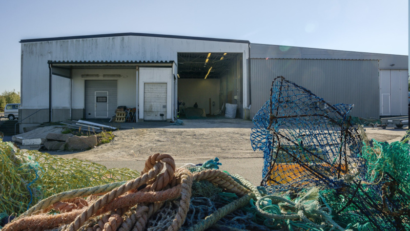 Ropes and nets await sorting at the Marine Recycling Centre in Sotenäs, Sweden.