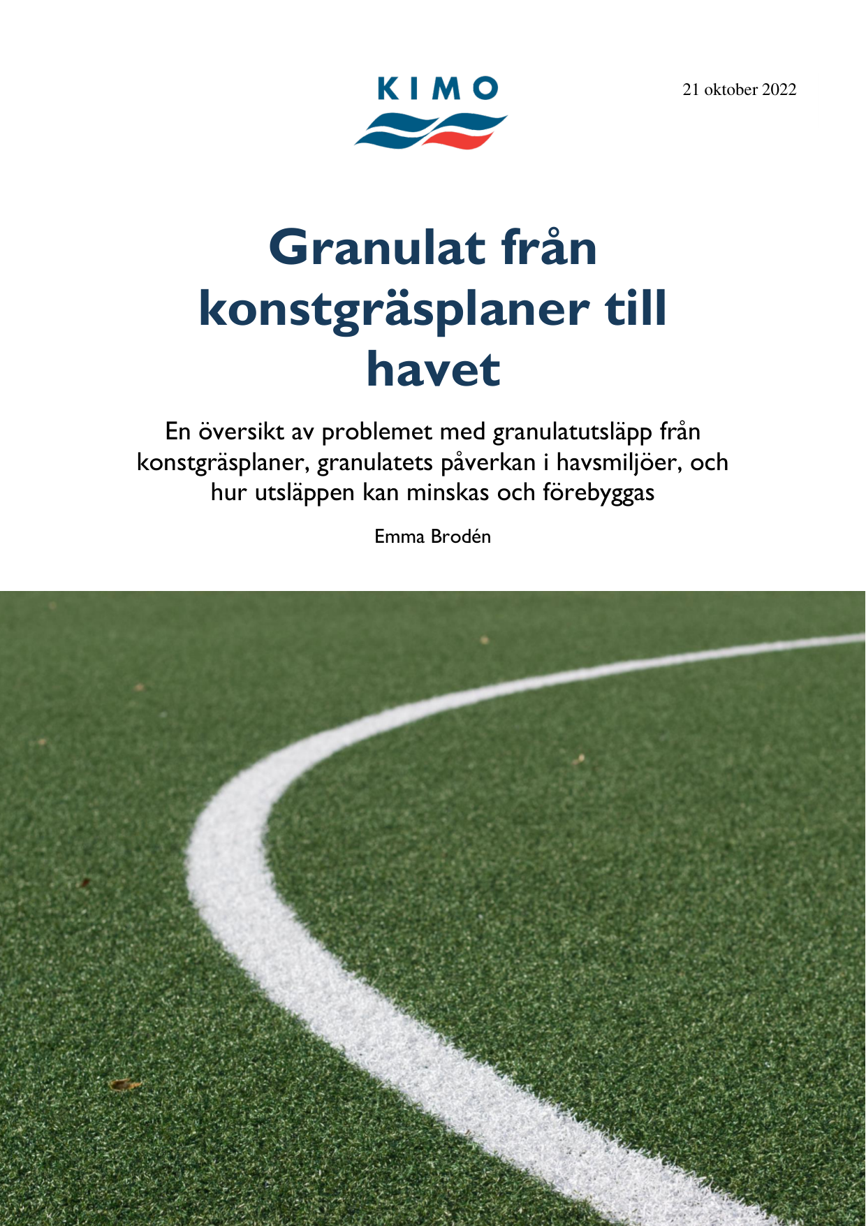 Granulat från konstgräsplaner till havet