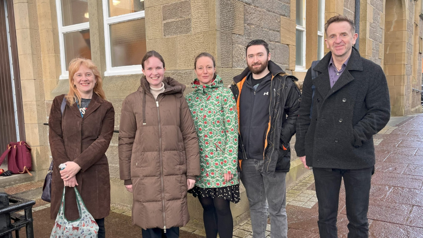 The new Executive Secretary of KIMO’s International Secretariat, Lisa Bugge Nør Larsen (second from the left), visiting the former secretariat staff at Shetland Islands Council to ensure a successful transition process.